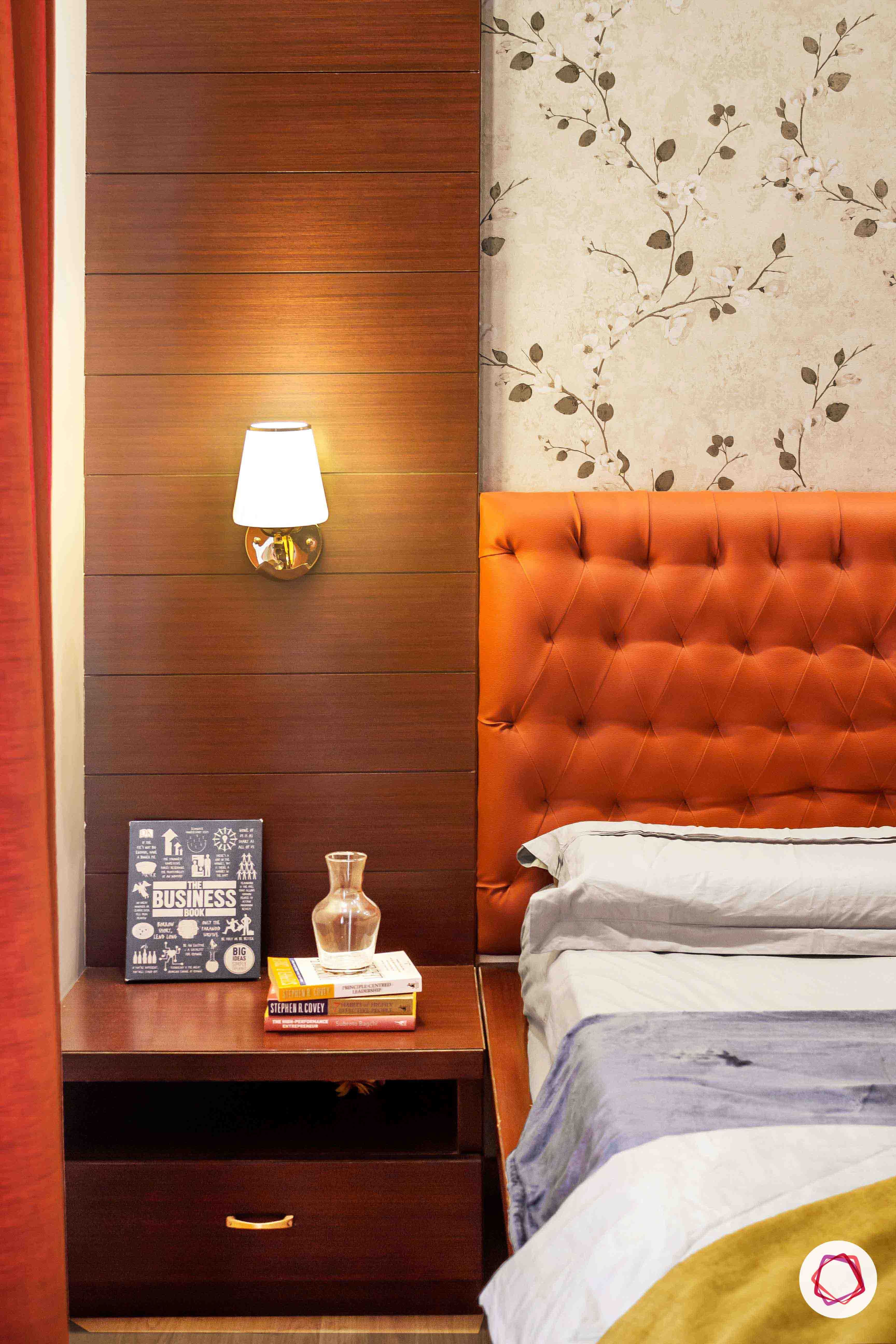 corner light-scone designs-orange headboard designs