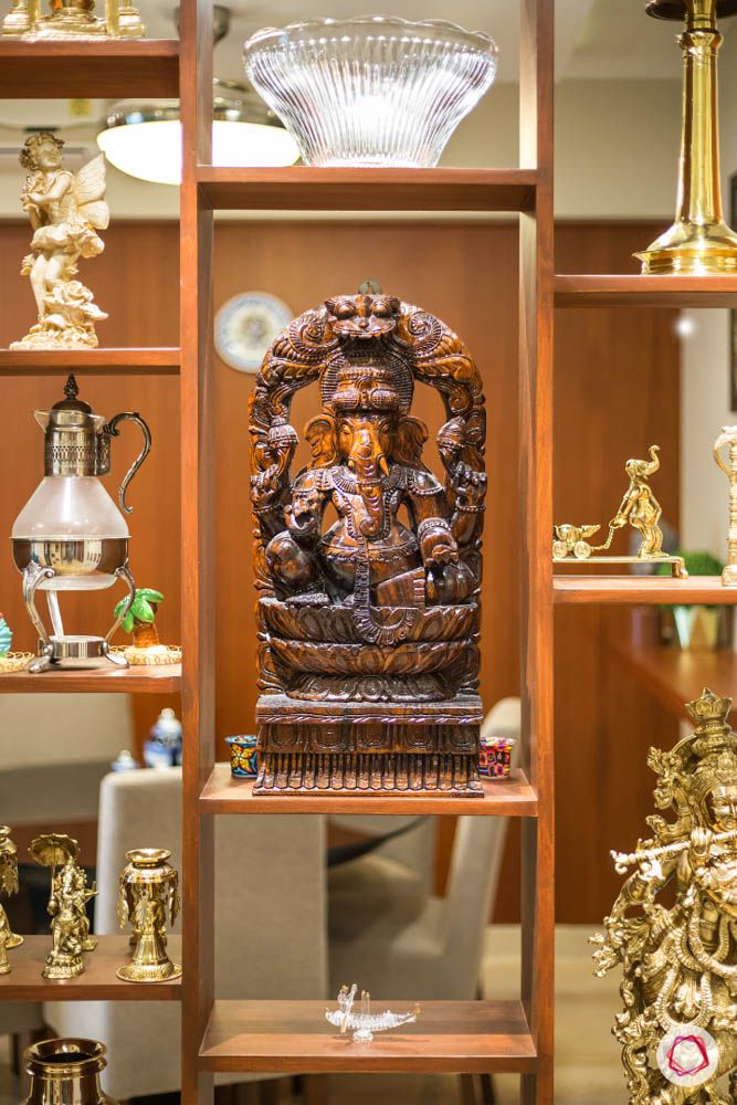 indian home-partition designs-ganesha statue designs