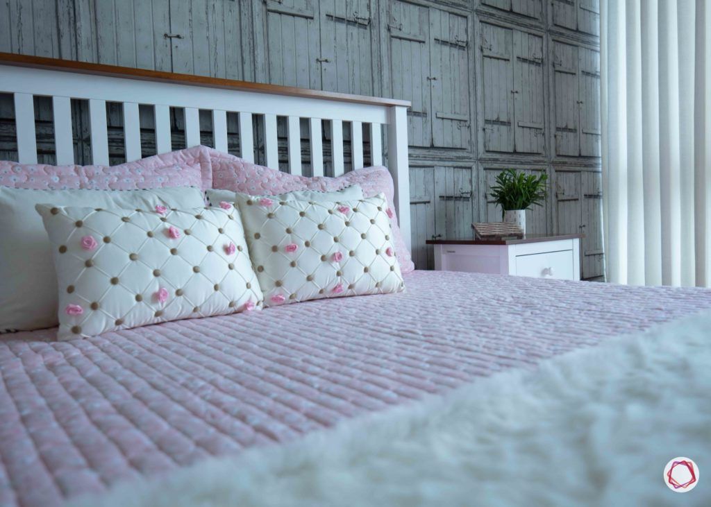 floral print-white cushion designs-white bed designs