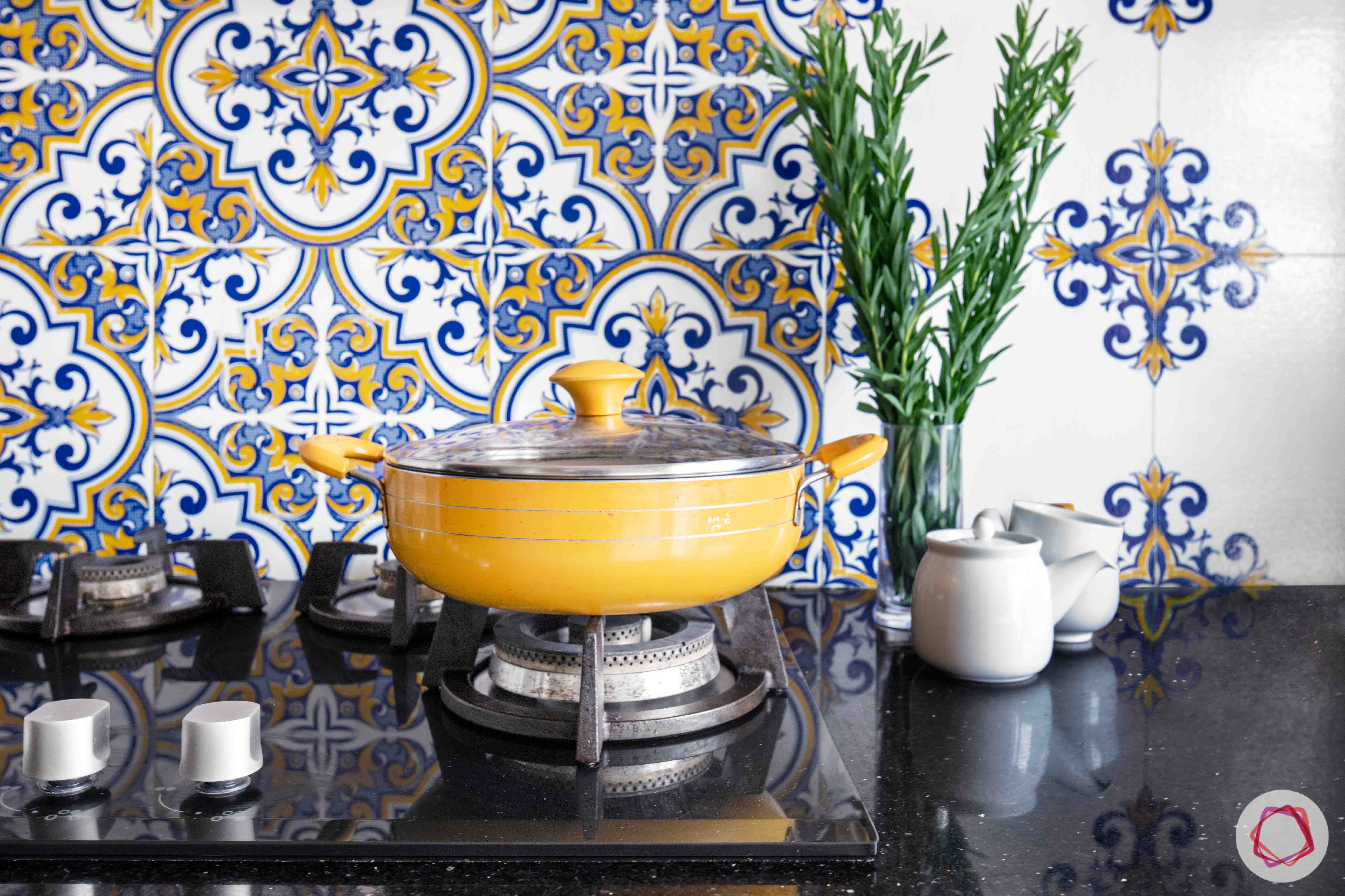 floral print-blue tile designs-backsplash tile designs