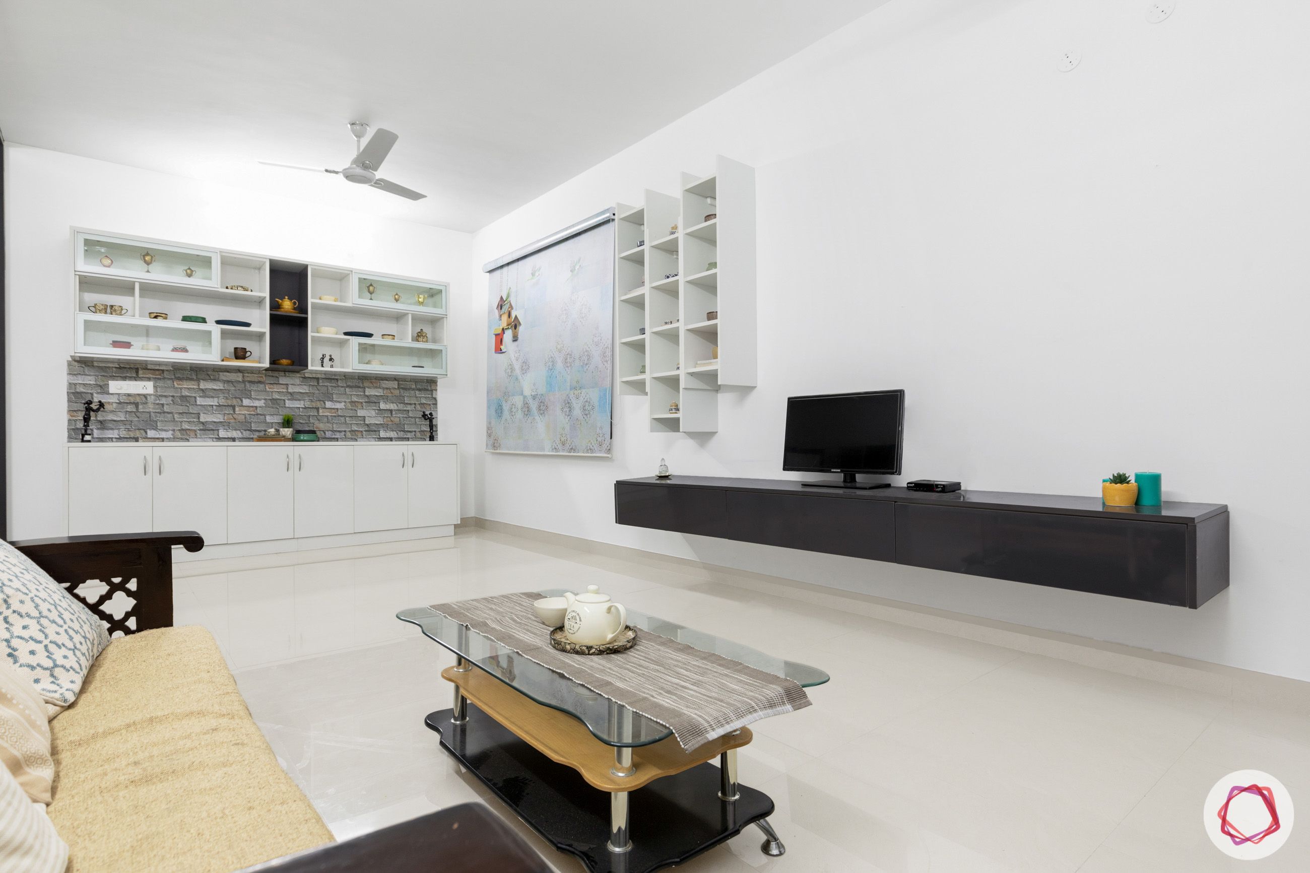 top 10 interior designers in Hyderabad-living-room-TV-cabinet-table