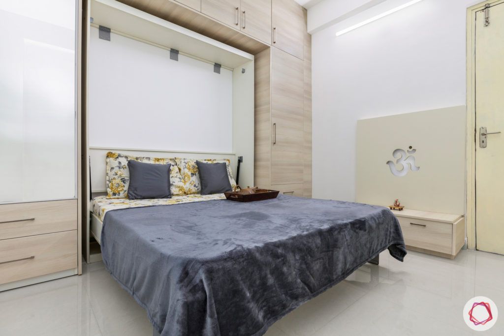 bedroom-wardrobe-bed-folding-mounted-mirror-pooja-panel