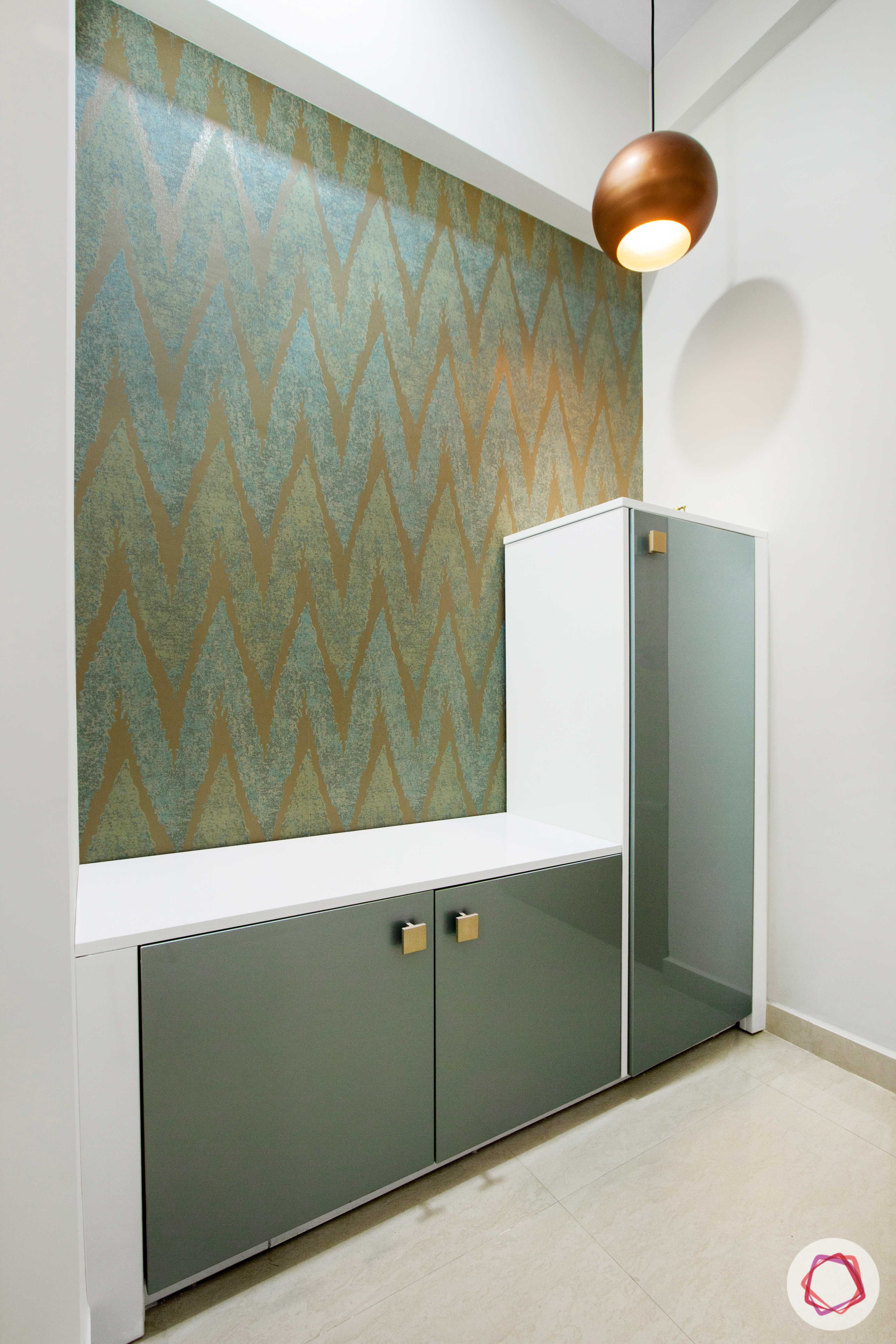 nitesh hyde park-green wallpaper designs-green cabinet