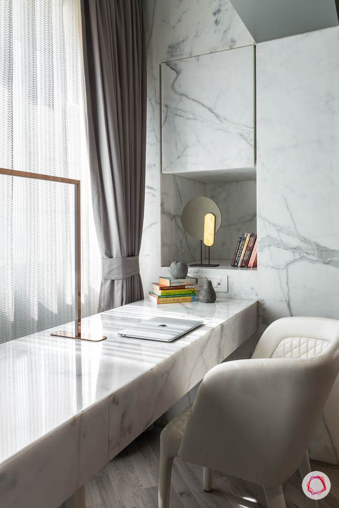 study-table-shelf-mirror-marble-books-light