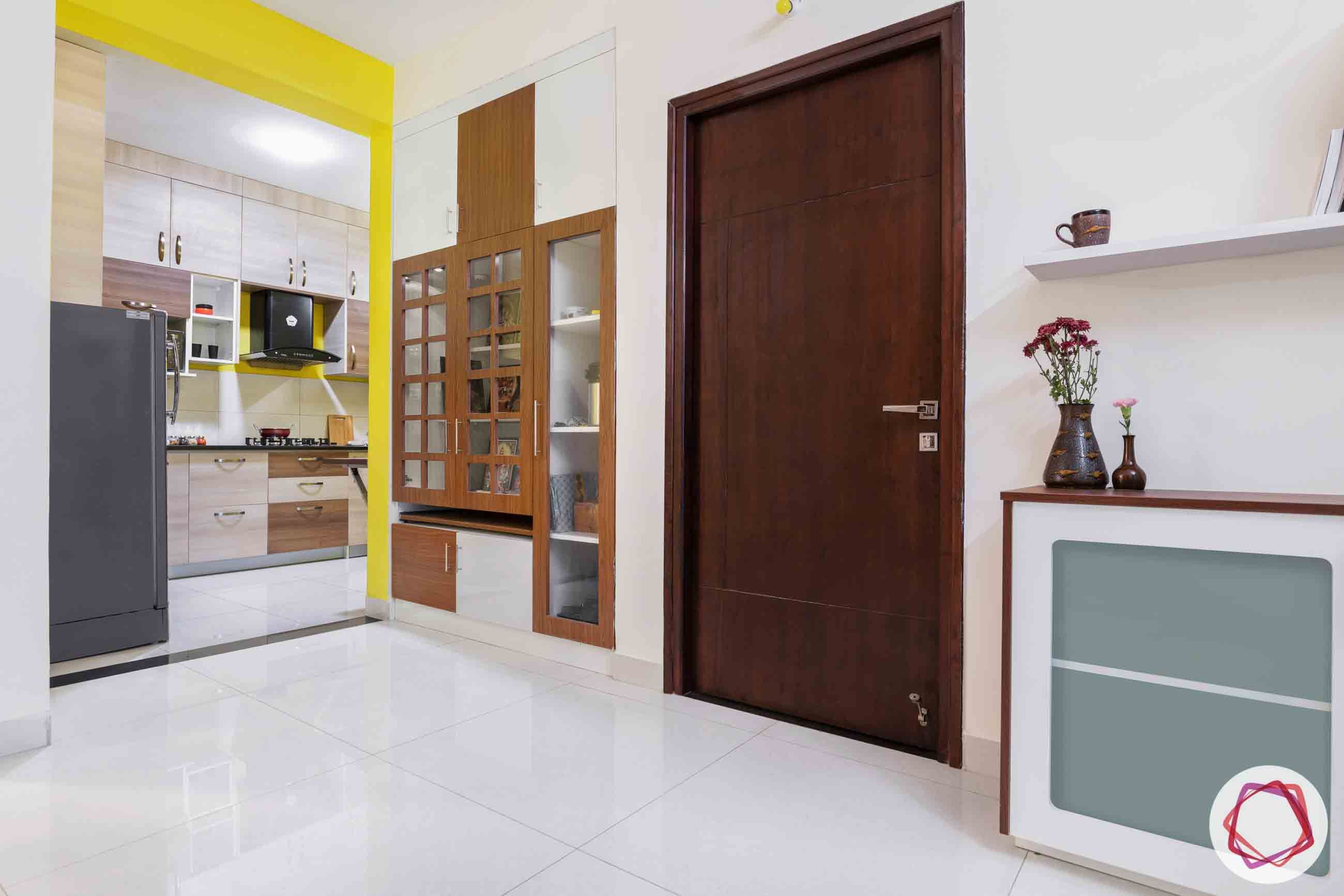 pooja unit designs-white flooring designs