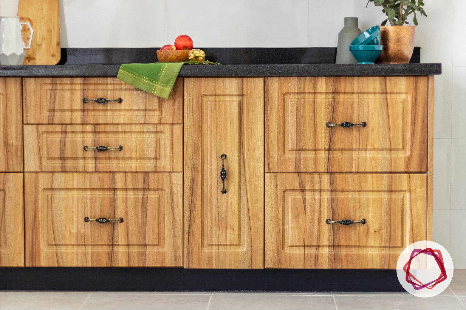 unit-wooden cabinets-vintage handles