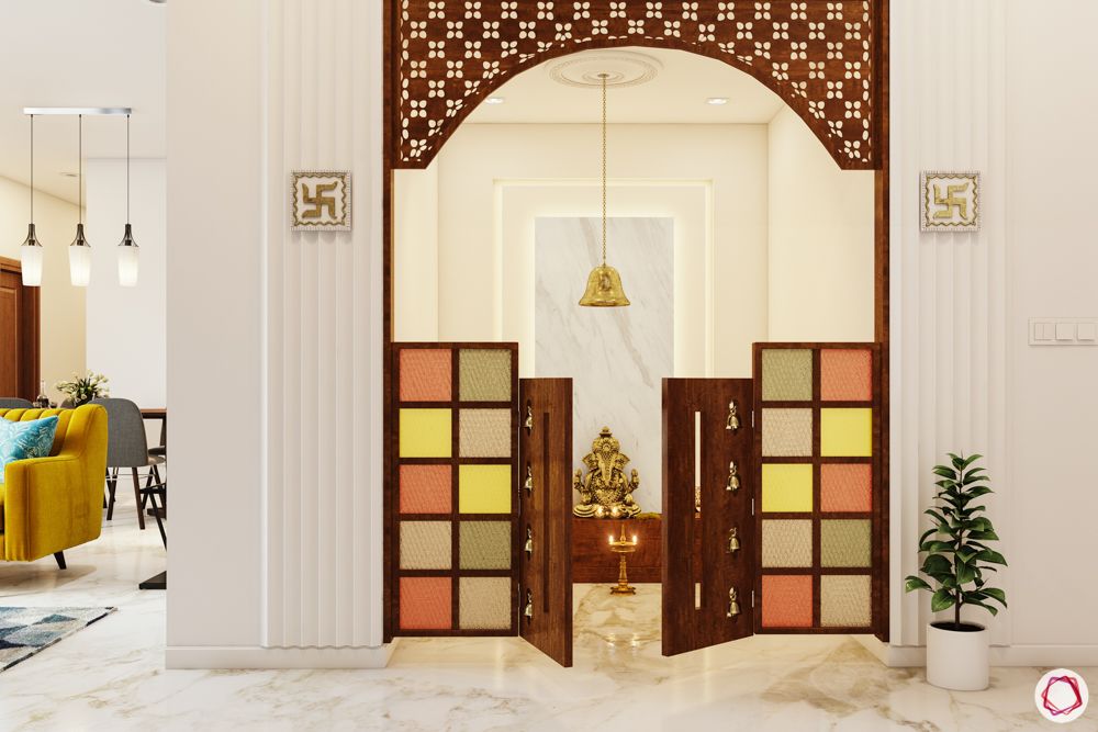 pooja-room-door-designs-coloured glass-coloured glass doors