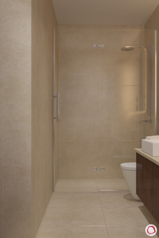 bathroom design mistakes-wet zone-shower area-glass screen-dry zone