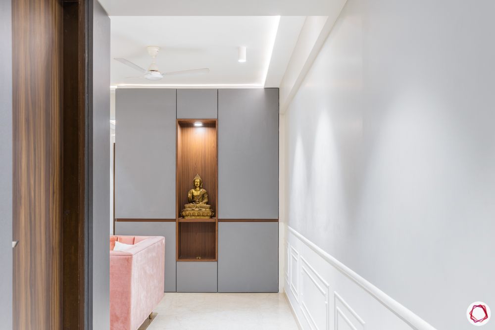 3 bhk-in-mumbai-foyer-storage-cabinet-buddha