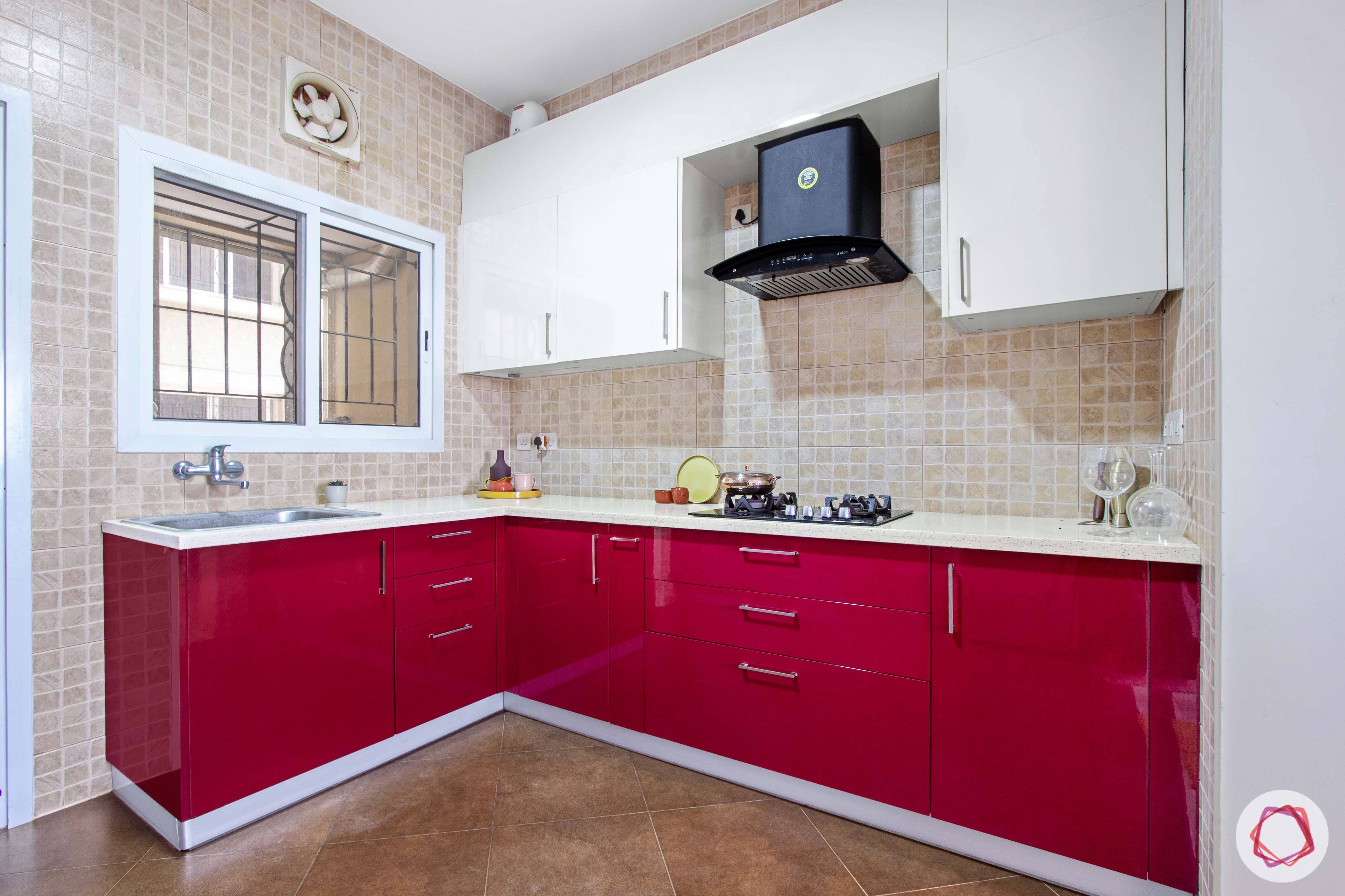 livspace-bangalore-red-white-kitchen-chimney