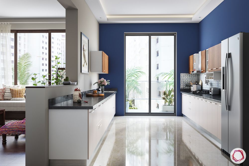 kitchen makeovers-blue paint-wall paint