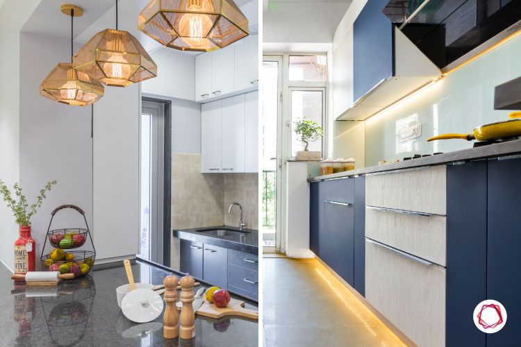 kitchen makeover-pendant lights-led lights-profile lights