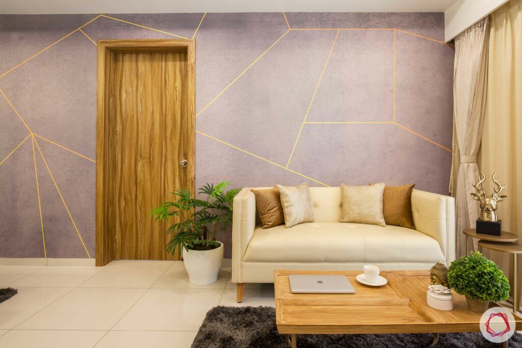 2bhk pune-neutral sofa designs-grey wallpaper