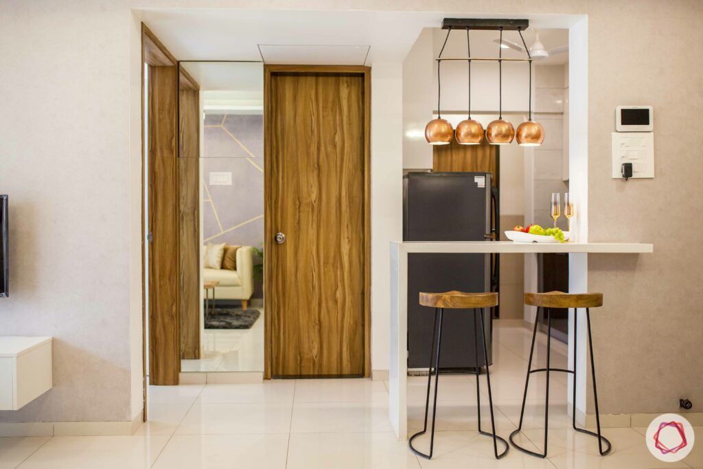 2bhk pune-breakfast counter-wooden door