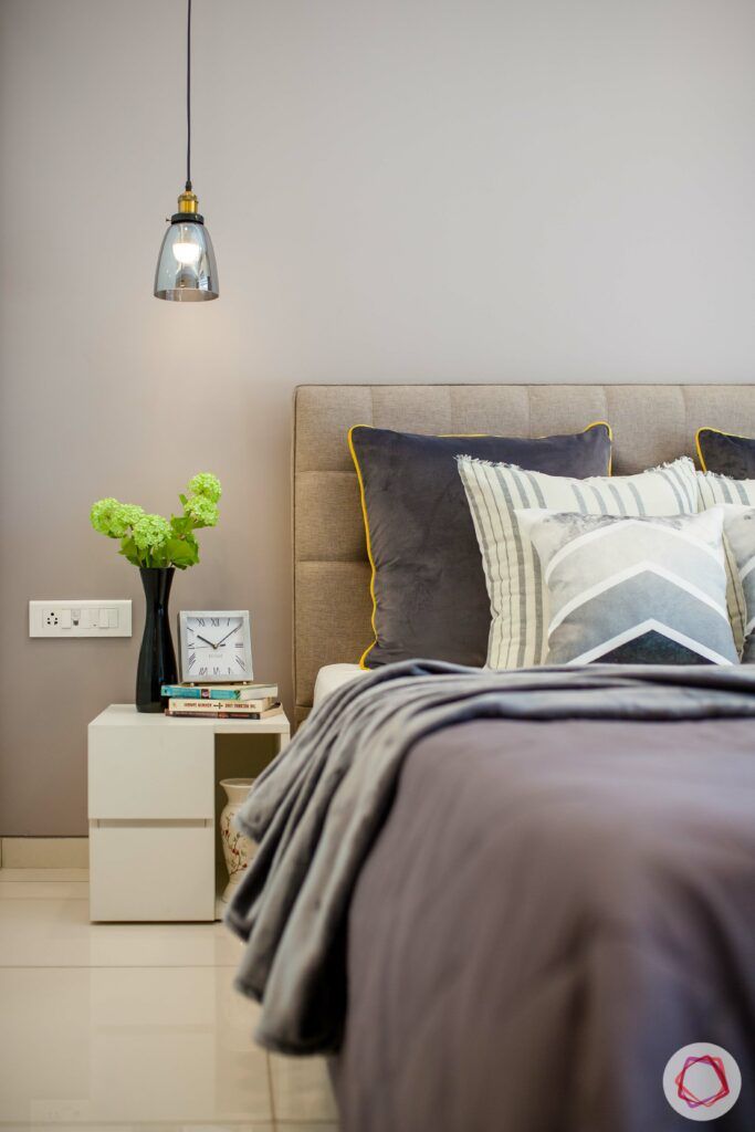 grey pillows-pendant lights