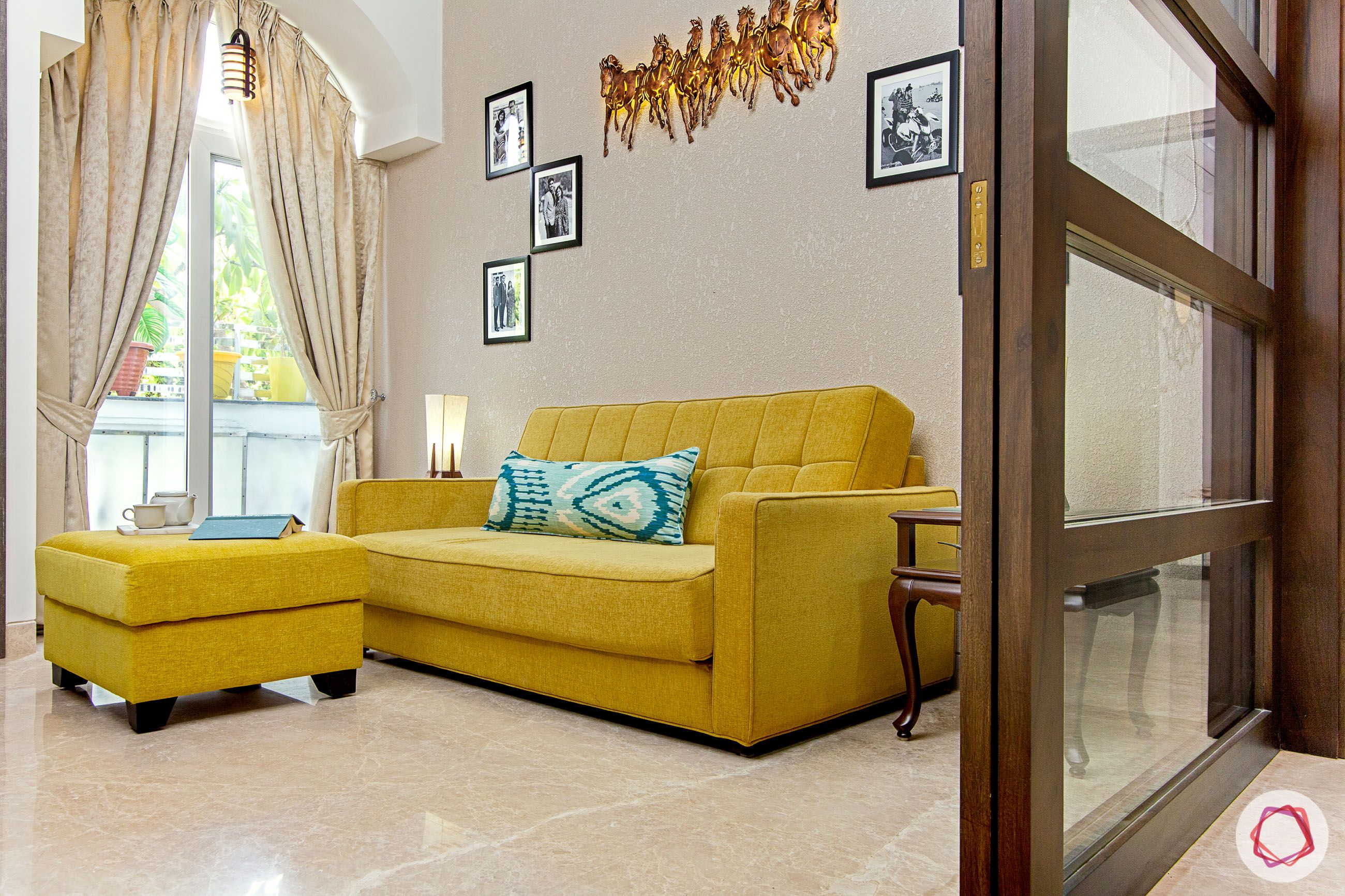 family-room-living-yellow-sofa-cum-bed-textured-paint