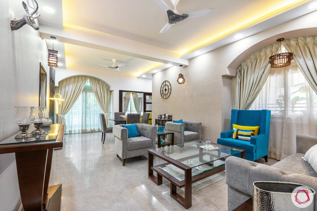 house-renovation-living-room-sofas-curtain-false-ceiling-blue-grey
