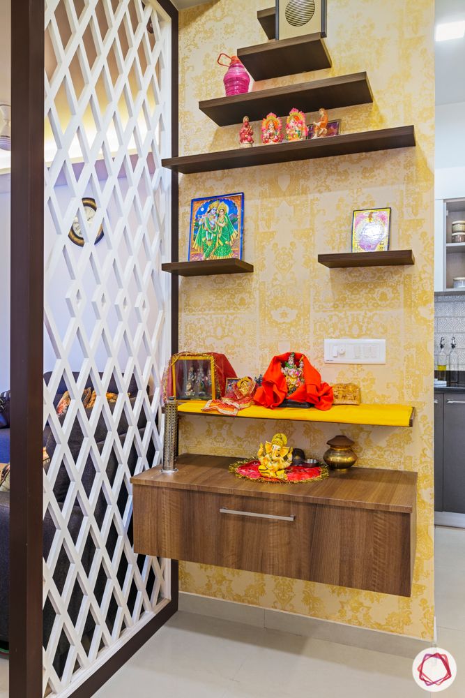 mahagun mywoods-livspace noida-pooja unit-laminate pooja unit