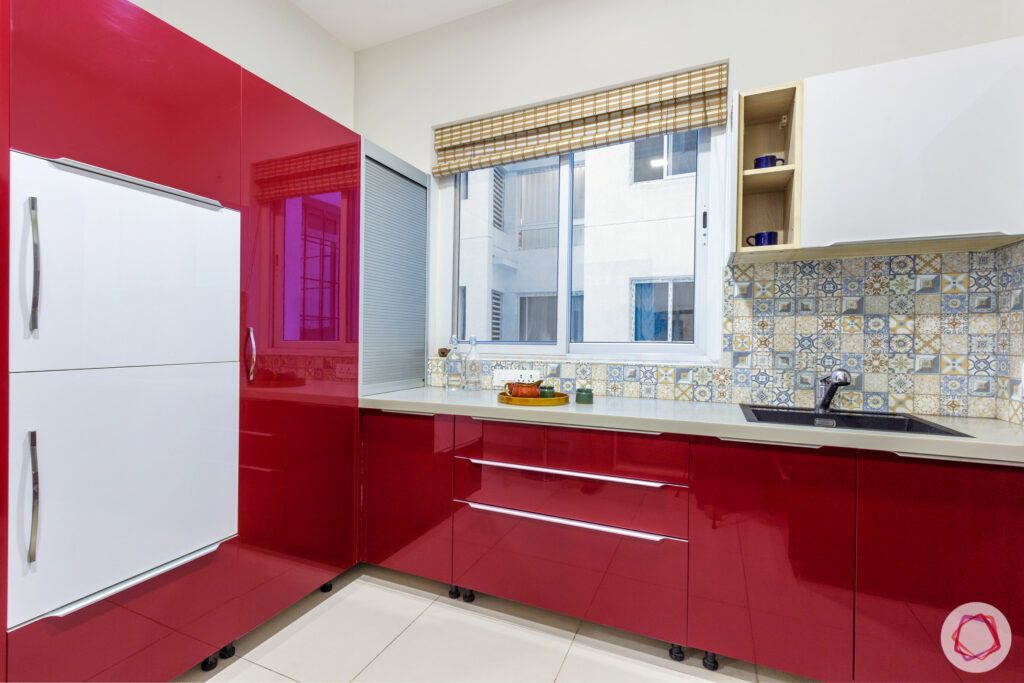 embassy pristine-red kitchen designs