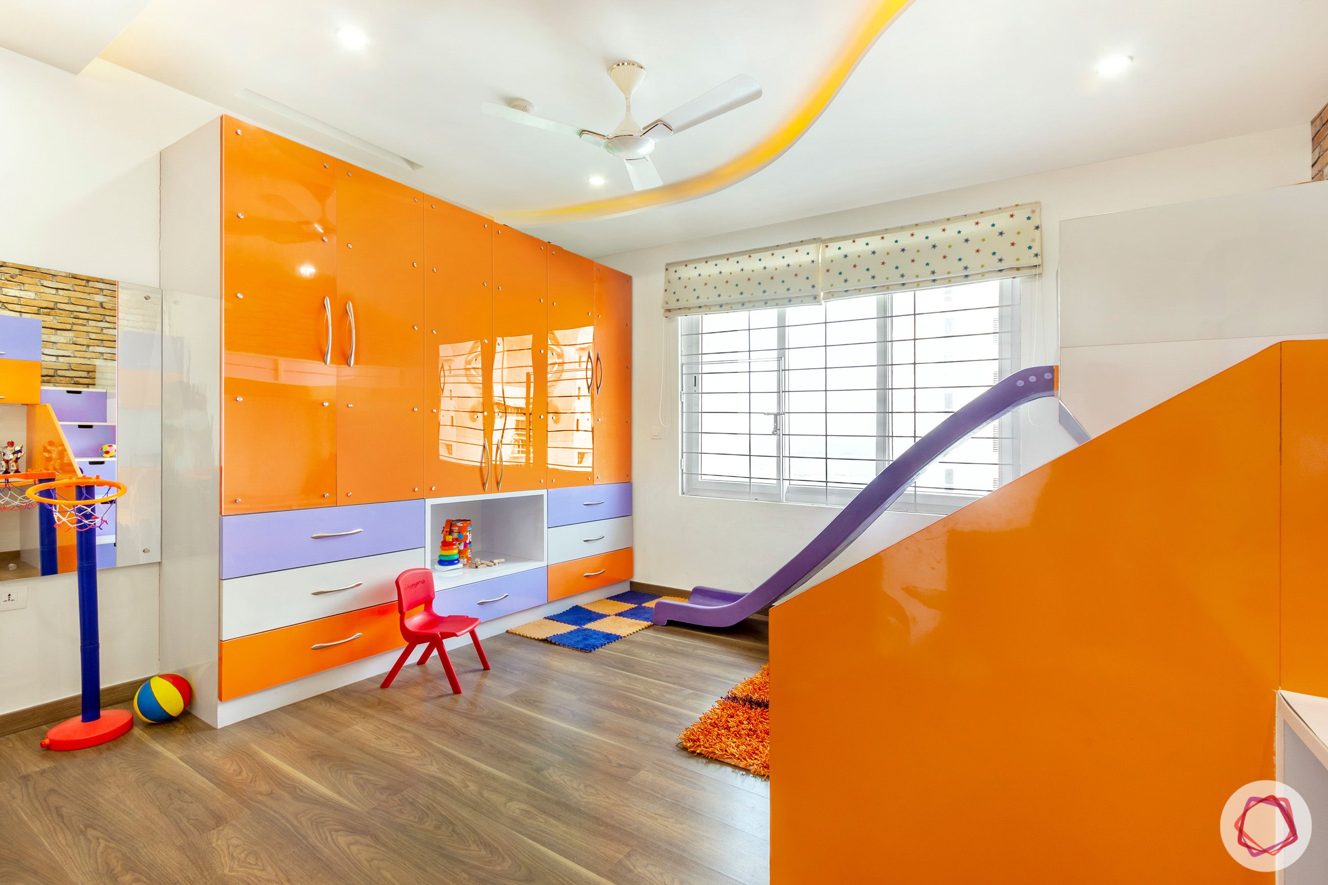 kids furniture designs-orange wardrobe designs