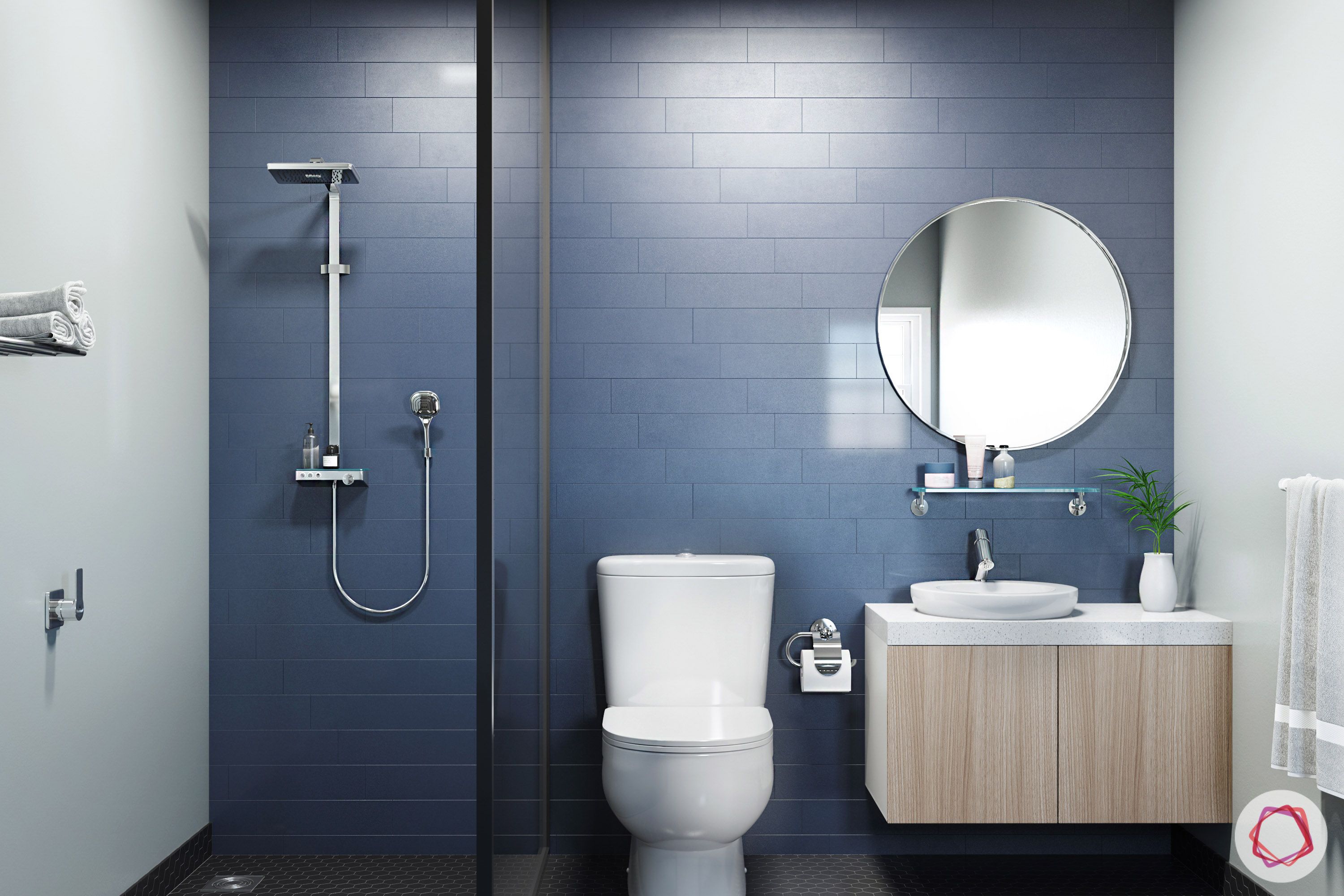 bathroom-colors-blue-grey-brick-tiles-mirror-vanity-storage