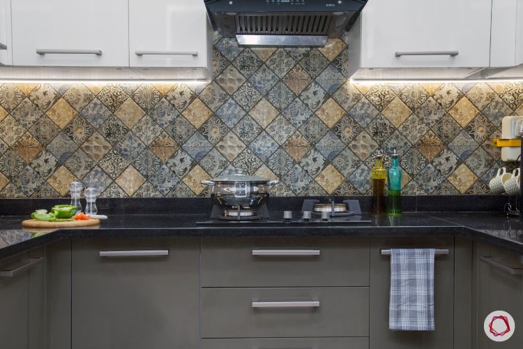 how to design your kitchen on a budget-tiled backsplash-kitchen cabinets