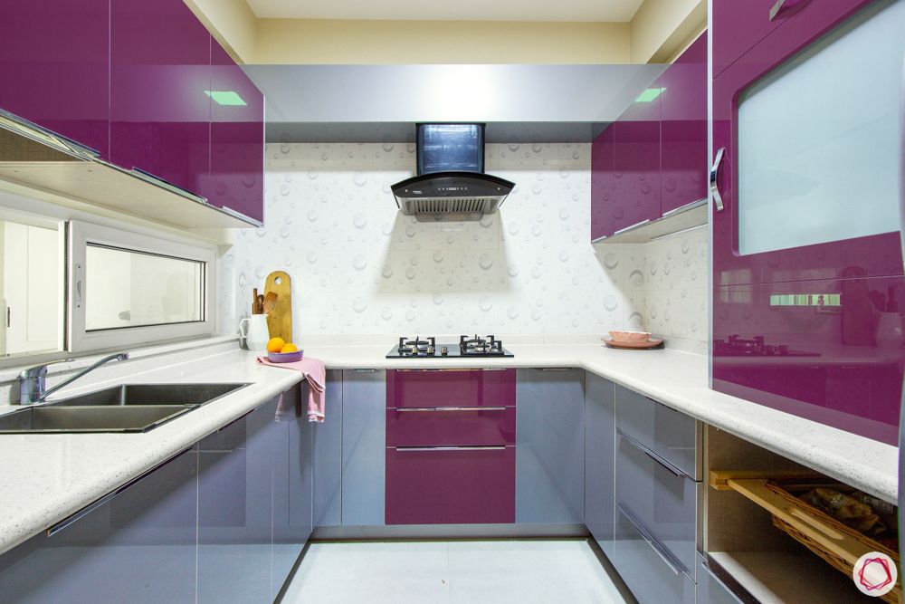 purple kitchen cabinets-acrylic kitchen cabinets