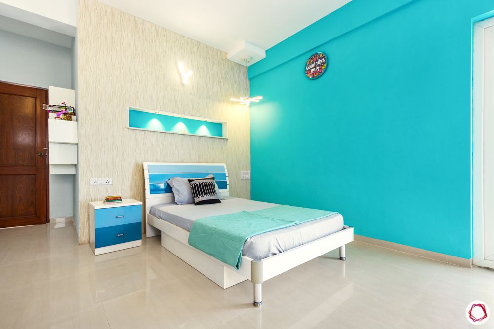 bangalore home-blue bedroom designs