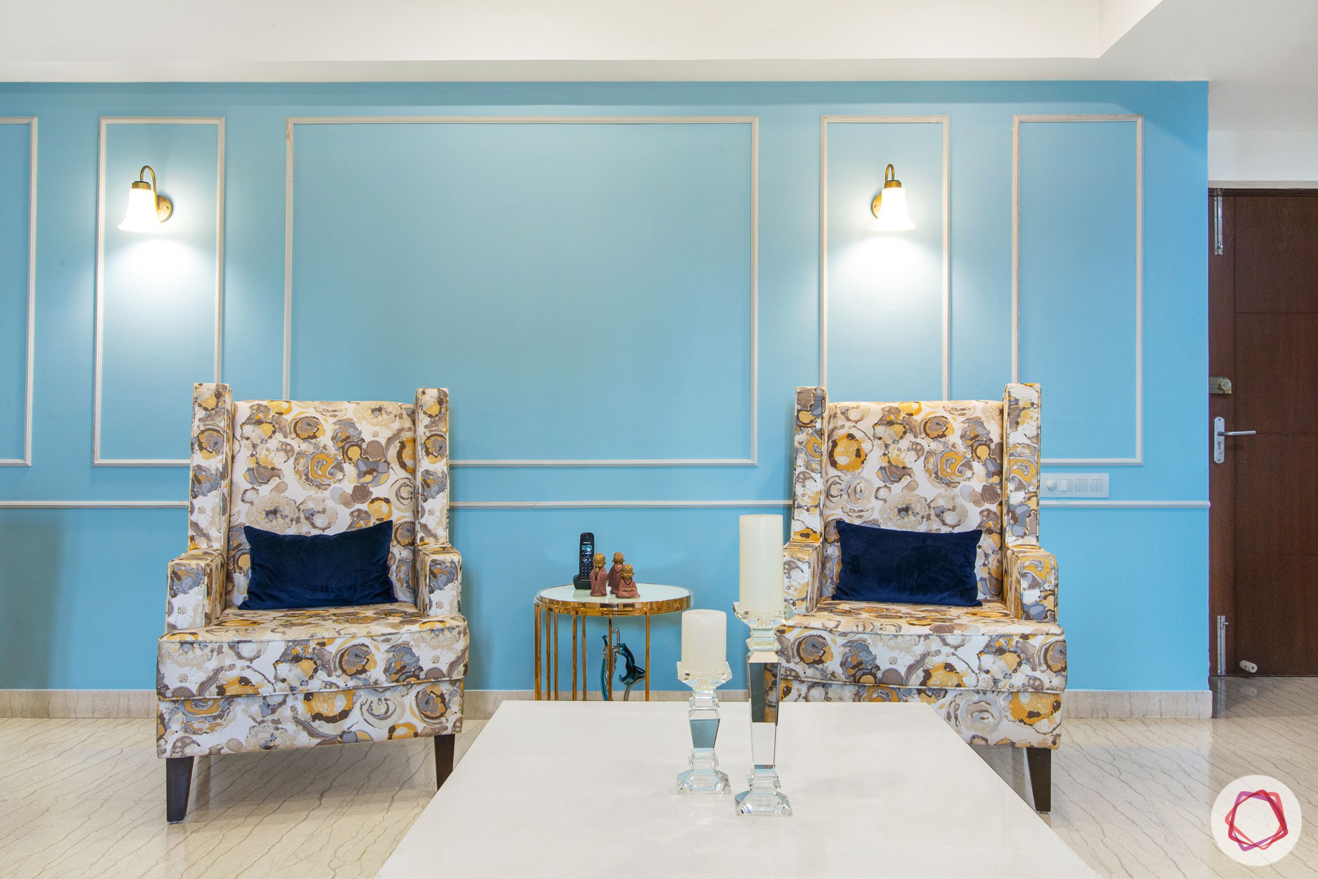 blue wall ideas-armchair designs
