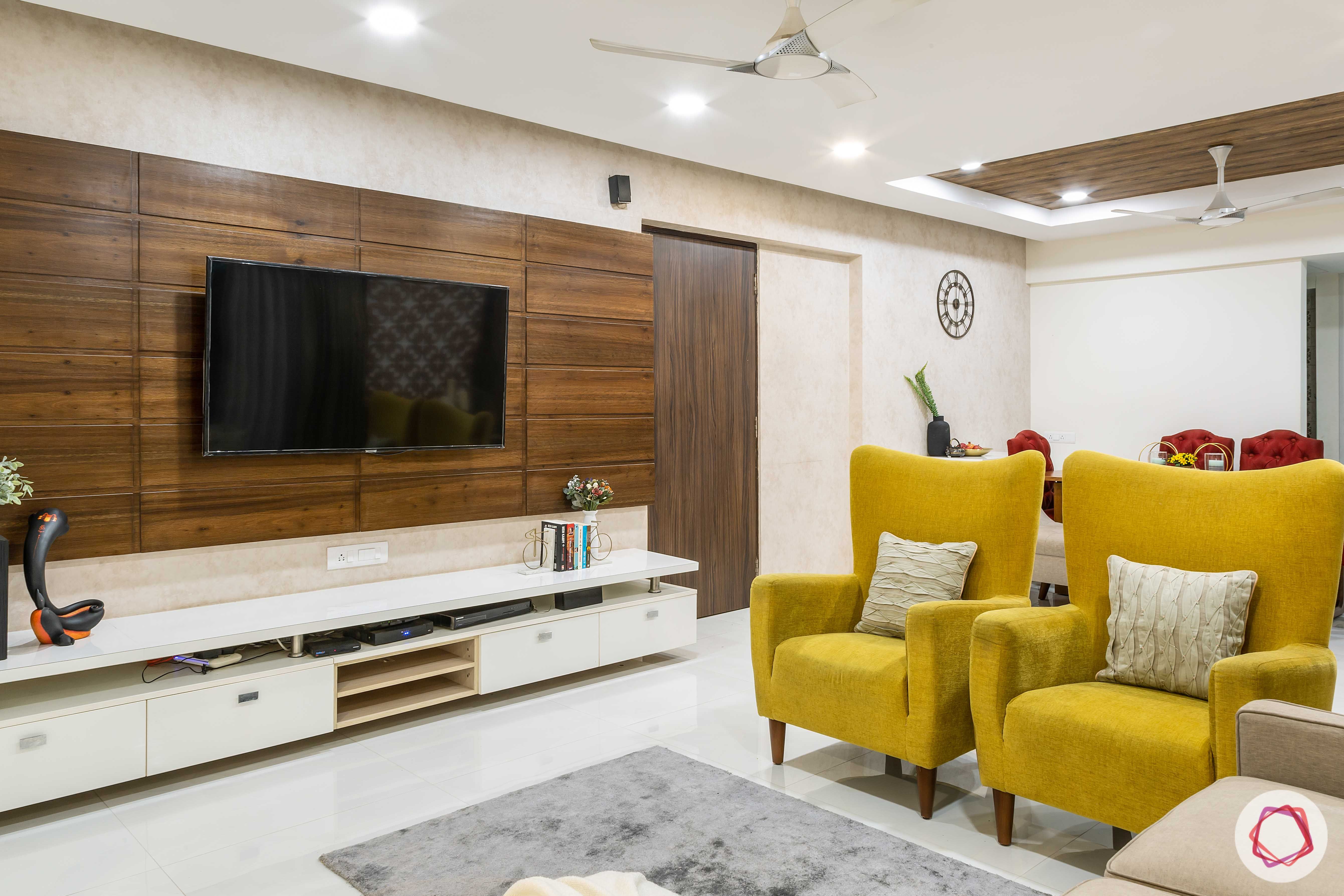 apartment interior design-living room-laminate tv unit