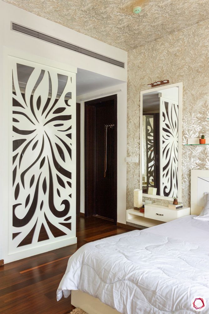 prestige-white-meadows-bedroom-jaali-wardrobe-dark-laminate