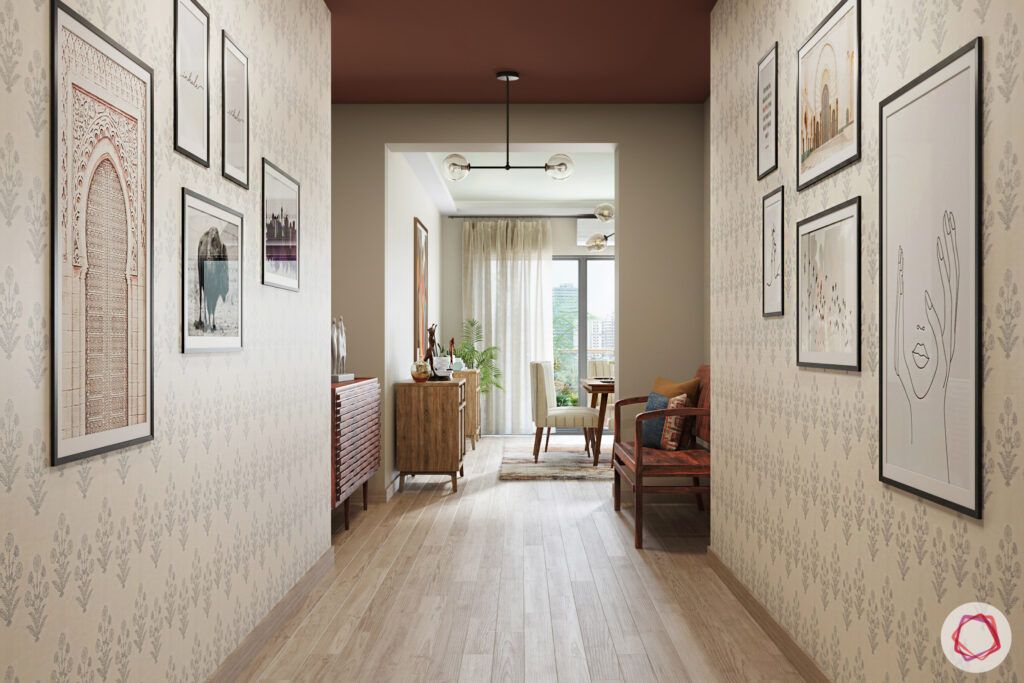 masaba gupta-foyer-wall motifs-artwork-wooden flooring