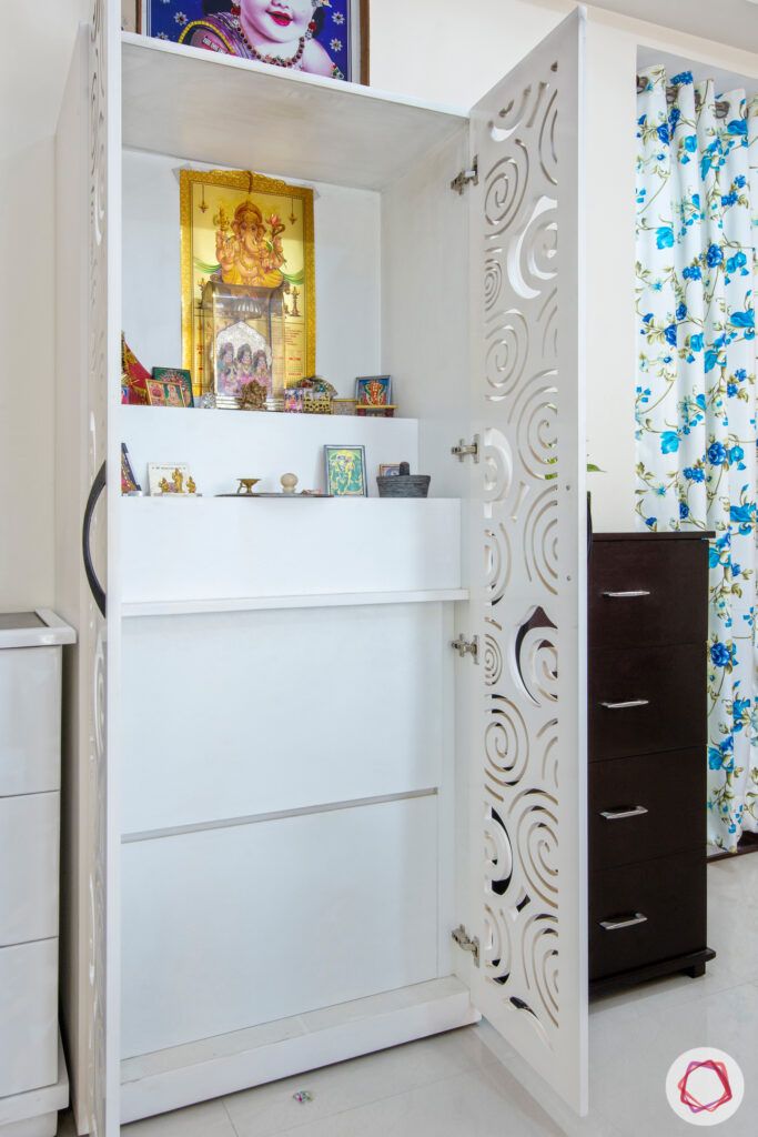 mdf jaali door-white pooja room unit-compact pooja unit