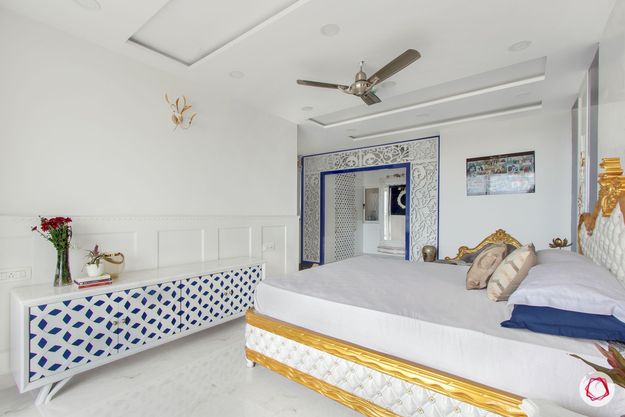 white jaali designs-white wall colour ideas