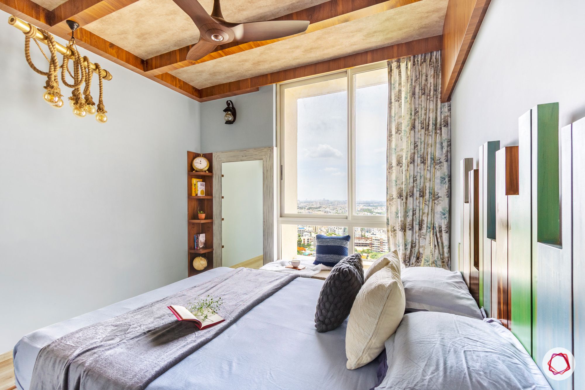 industrial rope light designs-blue wardrobe designs