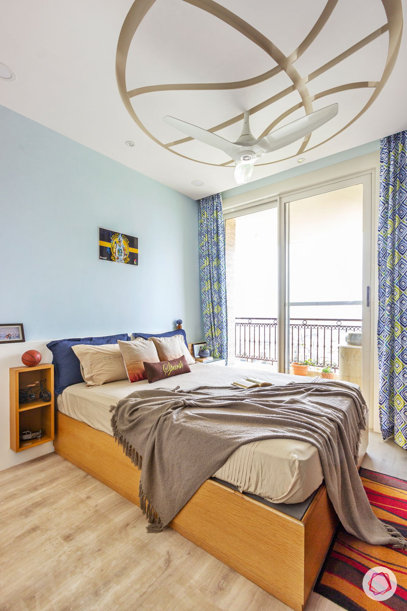 ound false ceiling designs-warm wooden flooring