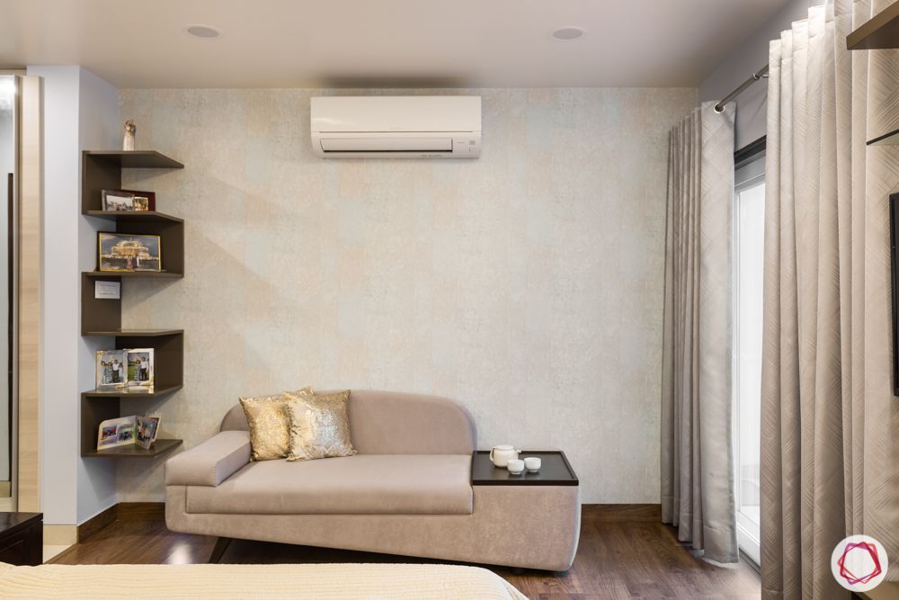 interior 3bhk for flat-bedroom designs-beige sofa-display unit-bookshelf