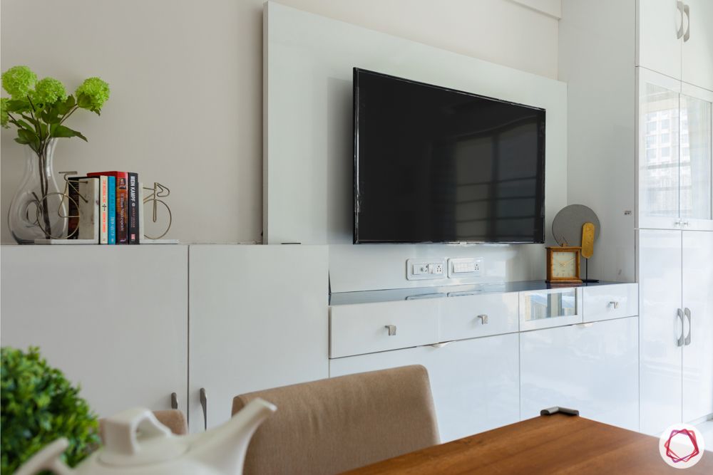 1-bhk-interior-design-living room-laminate tv unit-storage unit
