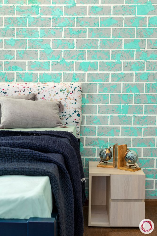 teal blue texture paint wall-blue exposed brickwall