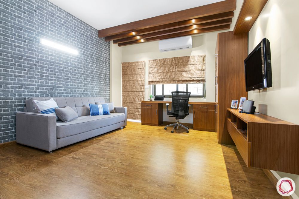 study room lighting-wooden rafters-ceiling lighting