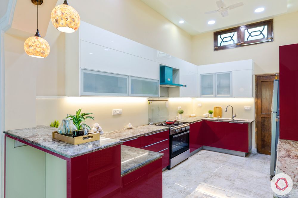 kitchen-renovation-red-base-units-white-wall-units
