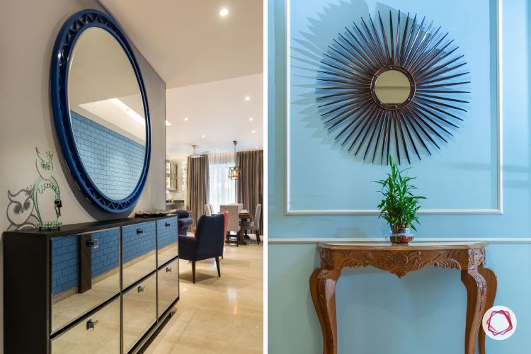decorative wall mirrors-round mirrors-foyer