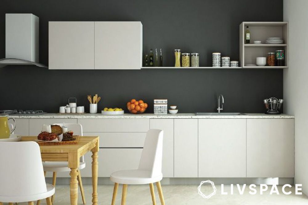 white kitchen open shelves ideas