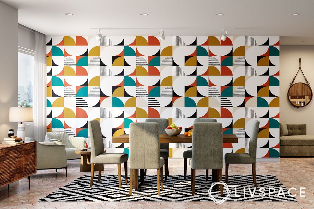 colourful-patterned-dining-room-wallpaper-design