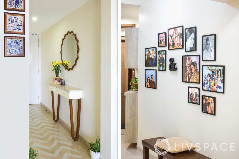 Foyer design-console table-mirror-gallery wall