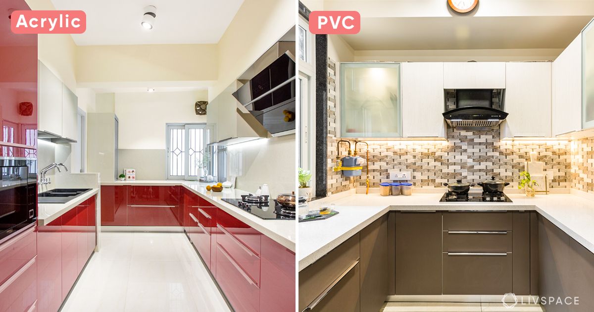 Acrylic Vs Pvc Laminate Pick The Best, High Gloss Acrylic Kitchen Cabinets Cost