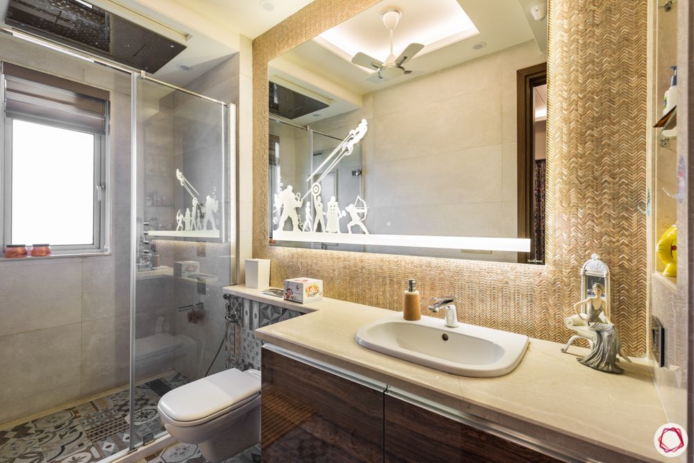 DLF Capital Greens-bathroom-mirror-decal-stone-mosaic-tiles