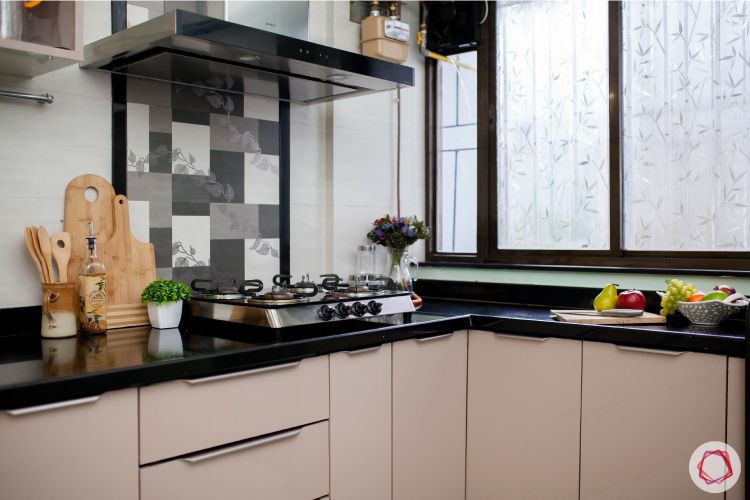 Kitchen tour-edge profile handles-acrylic cabinets-granite countertop