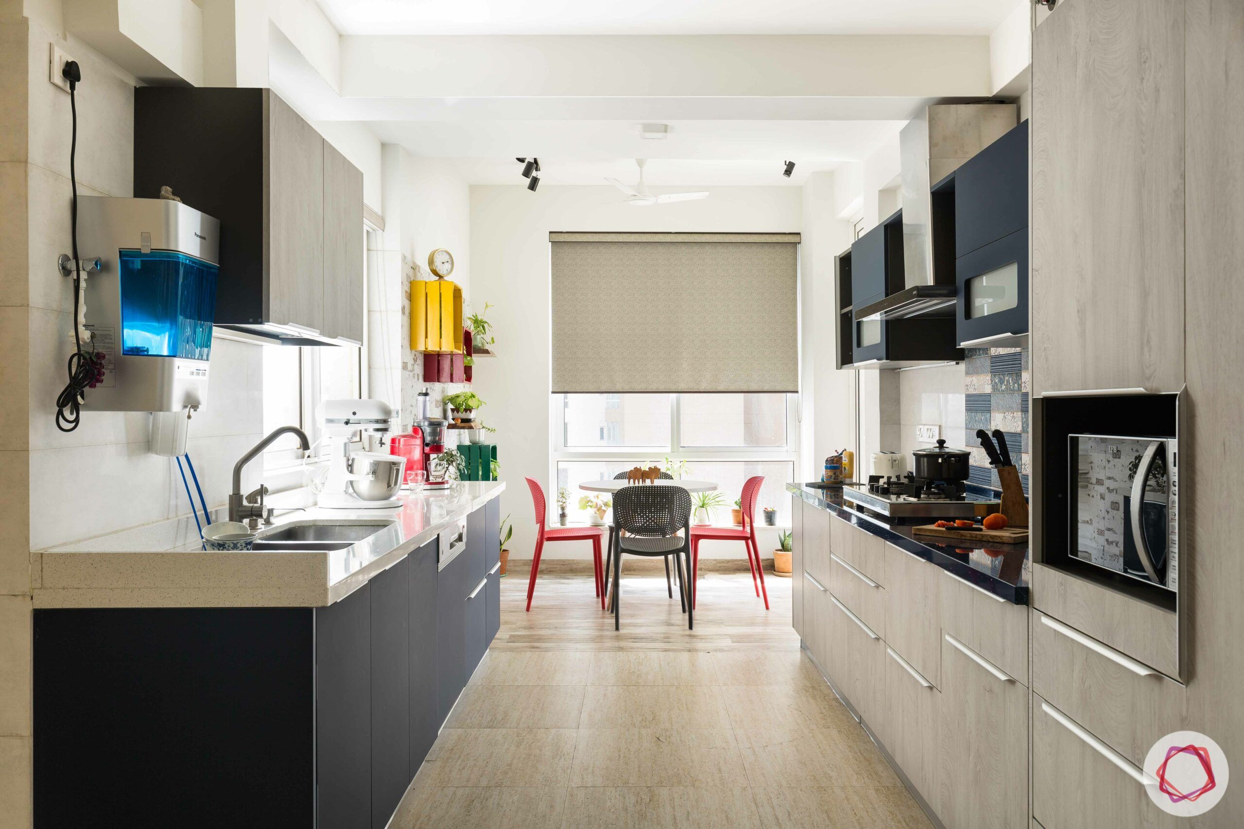 livspace gurgaon-two-toned kitchen designs-parallel kitchen