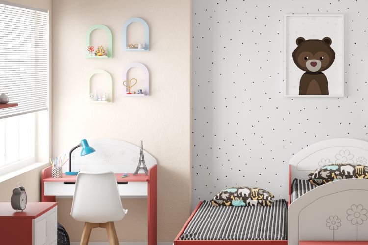 kids room lights-red bed designs-blue study lamp designs